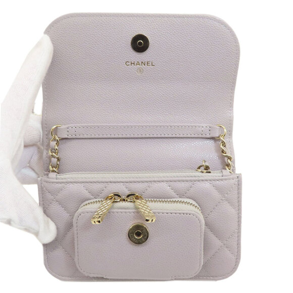 CHANEL Gray Caviar Leather Wallet - Picture 5 of 11